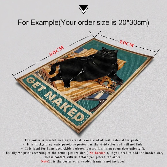 Vintage Cartoon Cute Cat Posters Canvas Paint Wall - Picture 13 of 16